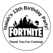 12 Personalized FortNite Birthday Party Favor Stickers, Labels, Tags, 2.... - $8.99