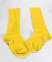 Vintage Extra Long Over The Calf Tube Yellow Socks 80s - £19.43 GBP