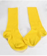 Vintage Extra Long Over The Calf Tube Yellow Socks 80s - $33.78 CAD