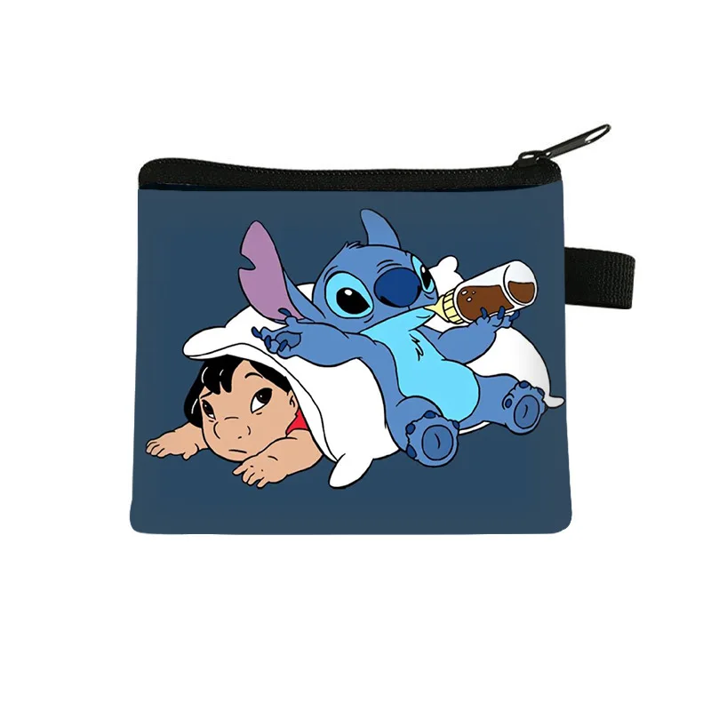 New Anime Stitch Coin Purse Kawaii Lilo Stitch Wallet Cute Angel Storage... - $4.82
