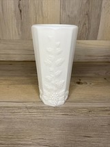 Vintage Milk Glass Grape Ivy Vase - Nonagon Milk Glass Vase - 9 Sided Vase 5.75” - $6.77