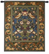 53x65 STRAWBERRY THIEF William Morris Birds Botanical Tapestry Wall Hanging   - $495.00