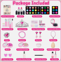 Hollyhi 65 Pcs Kids Makeup Kit for Girl, Washable Play Makeup Toys Set for Dress - £23.77 GBP