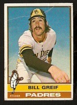 San Diego Padres Bill Greif 1976 Topps Baseball Card # 184 fair/good - £0.39 GBP