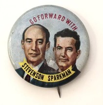 1972 Repro GO FORWARD WITH STEVENSON SPARKMAN Presidential Campaign Pinb... - £3.85 GBP