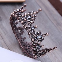 Vintage Baroque Tiara Vintage Geometric Beads Tiaras Crowns Hairband Royal Queen - £21.39 GBP
