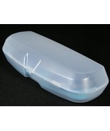 Nice Matt Transparent / Teal Hard Case for Eyeglasses Glasses w/ Cleanin... - $6.14