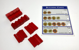 SETTLERS of CATAN Red REPLACEMENT PIECES 4 Cities 5 Settlements 15 Roads... - £9.34 GBP