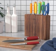 Fiesta 11pc Forged KNIFE/CUTLERY Set Celebrate Color With Acacia Block Nib - £74.92 GBP