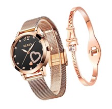 Womens Watch Gifts Set with Bracelet Rose Gold for Two - $2,687.99 MXN