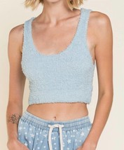 Pol never felt this softie cozy cropped tank top in Dusty Blue - £21.20 GBP