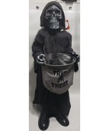 Spooky Village Halloween Animated Grim Reaper With Candy Bag,  36 Inches - £101.91 GBP