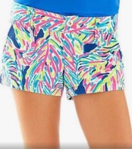 Lilly Pulitzer Walsh Shorts Indigo Palm Reader Tropical Print Women&#39;s Shorts 2 - £27.47 GBP