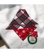Merry Bright Reversible Holiday Plaid Dog Bandana XS/S Holiday Christmas... - $6.92