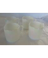 4X Moonglow Iridescent Opalescent Federal Glass Stacking Coffee Cups Mugs  - $26.99