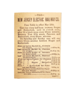 1895 New Jersey Electric Railway Time Table Advertisement Victorian Trai... - $368.75 MXN