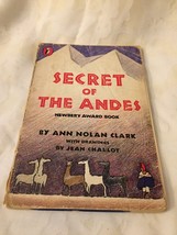 Vintage Secret Of The Andes Newberry Award Book by Ann Nolan Clark Paperback - £1.22 GBP