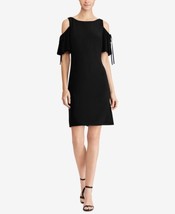 American Living Womens Cold Shoulder Tie Sleeves Party Dress Size 6 Color Black - £54.53 GBP