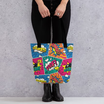 Cartoon Comic Colorful Pop Art Design Tote Bag - £17.38 GBP