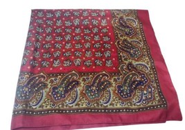 Vintage Totes Paisley Floral Scarf Made in Italy 31 x 31 Burgundy Multip... - £8.64 GBP