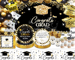 Black and Gold 2024 Graduation Party Decorations Class of 2024-24 Guests... - $35.96