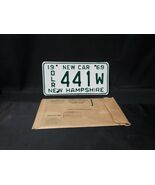 Unused 1969 NH Dealer License Plate &amp; Envelope 441W Nugent Motor Co. Col... - $69.52 CAD