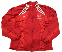 Vintage Adidas Track Jacket Mens Large Red Trojans Windbreaker Basketball Mesh - £19.68 GBP