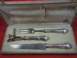 French Sterling by Various Makers Sterling Silver Roast Carving set 3-pc 12 1/2&quot; - £307.83 GBP