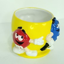 M&amp;M&#39;s Red Yellow Blue Ceramic Easter Basket Planter Candy Dish By FTD - $29.69