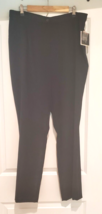 Sag Harbor Womens 18 Velvet Feel Pants Long Straight Legs Flat Front Black - $28.45