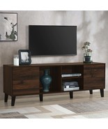 Mid Century TV Stand for 70&#39;&#39; TV, Media Console with 2 Cabinets Storage - $173.99