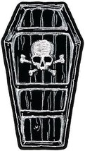 Coffin Skull Bones 6&quot; x 11&quot; MC Club Biker Outlaw Gothic Back Vest Patch ... - £15.76 GBP