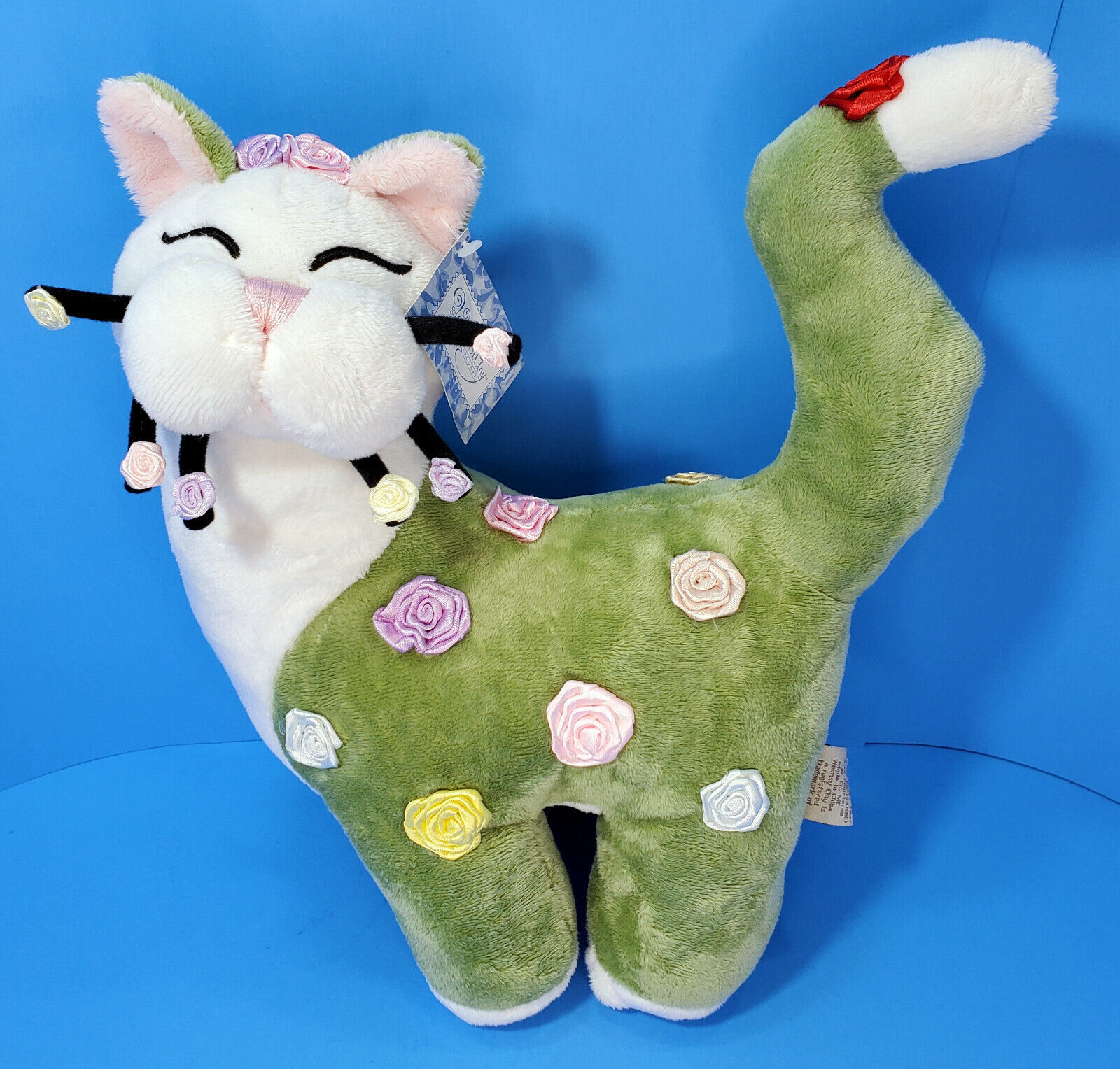 15" WhimsiClay "Rosette" Kitty Cat Plush Fancy Felines Flower Amy Lacombe 2001  - £38.89 GBP