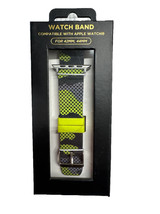 Watch Band Compatible W/ Apple For 42MM 44MM Mens Camouflage/Gunmetal Black/Lime - £9.18 GBP