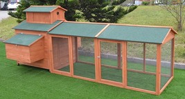 10&#39; ft Wood Chicken Coop Backyard Hen Run House Chicken 6 Nesting Box &amp; Run - €627,73 EUR