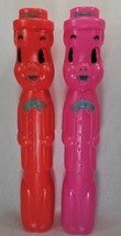 Pair Vintage AJ Renzi Bank Blow Mold Pigs Large 1960’s 28” Tall Pink Red Tags - £96.91 GBP