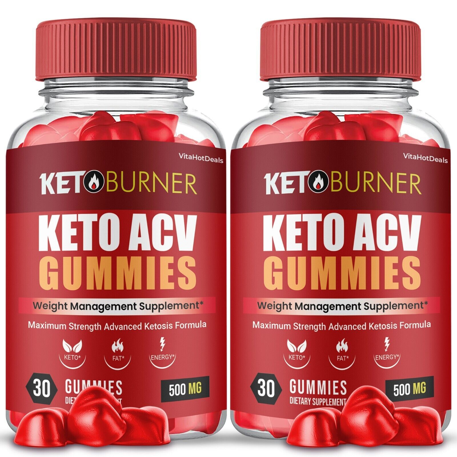 2 Pack Keto Burner ACV Gummies KetoBurner Gummies Max Strength Supplement