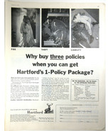 Vintage Print Ad 1956 Hartford Insurance 1-Policy Fire Theft Liability S... - £7.72 GBP