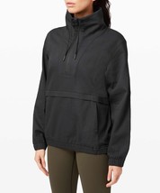 Lululemon X Peloton Pack Light Pullover Packable Size 8 Black Gray W4BM9S - £32.60 GBP