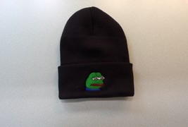 Pepe The Frog Embroidered Knit Beanie Hat Cap OSFA KEK New - £14.15 GBP