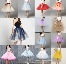 WHITE A-line 6-Layered Midi Tulle Skirt Outfit Custom Plus Size Ballerina Skirts image 15