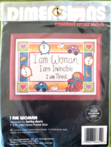 Dimensions Counted Cross Stitch Kit 6652 I am Woman 7 x 5&quot; I am Tired Ne... - £5.95 GBP