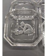 Set 4 Czech Bohemian Glass Intaglio Boy w/bubbles Salt Cellars Hoffman S... - £67.17 GBP