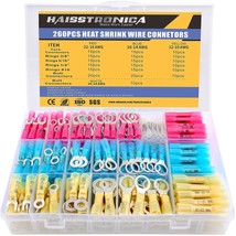 Haisstronica 260Pcs.Heat Shrink Wire Connectors-Marine Grade Heat Shrink... - £29.84 GBP