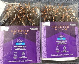 Haunted Living 2x 10 Ct 5.5’ LED Indoor Halloween Spider String Lights N... - $18.99