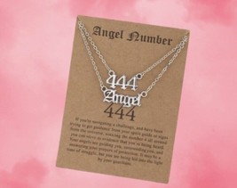 Angel Number 444 - Double Necklace - Angel Jewellery - Charm Necklace - £12.48 GBP