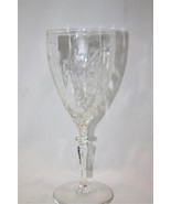 7 3/4&quot; Wine Glass Clear Crystal Etched Unique Stem Mouth Opening 3&quot;  - $18.99