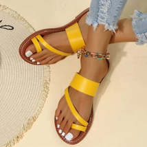 Summer Solid Color Flat Sandals - £16.74 GBP