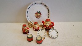 Vintage Collectible Mini Resin Tea Set Featured Christmas Three Kings Th... - $17.99