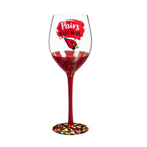 Arizona Cardinals Glass 17oz Wine Stemmed Boxed - $72.49